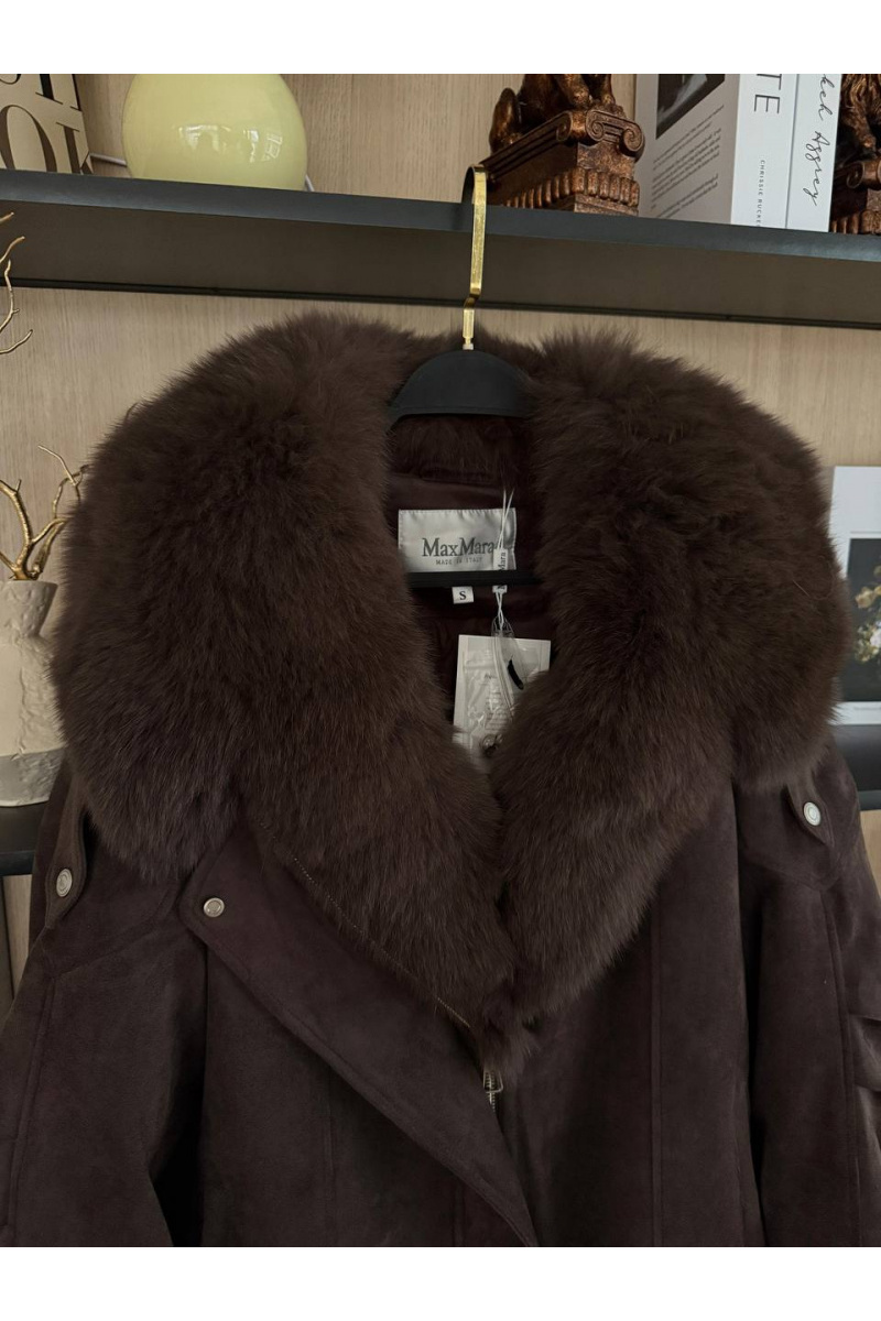 Max Mara Женская утеплённая дубленка с натуральным мехом