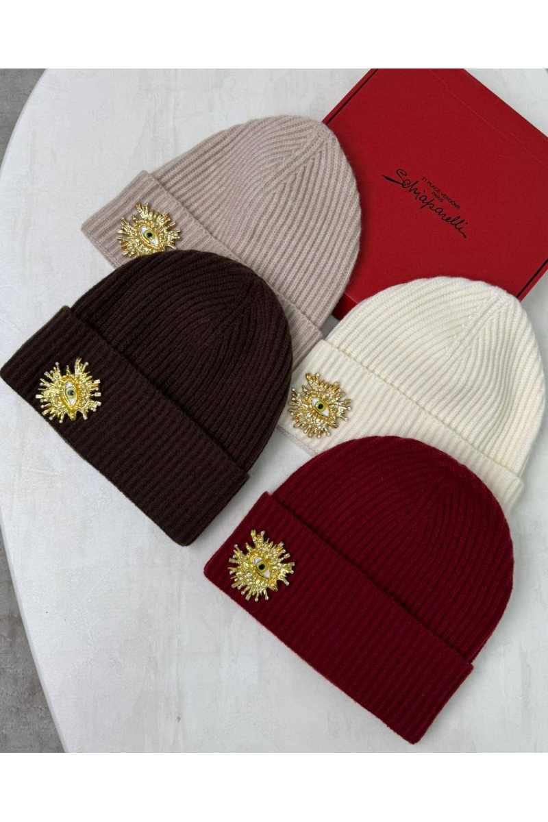 Schiaparelli Женская шапка со съемной брошью Premium - Red