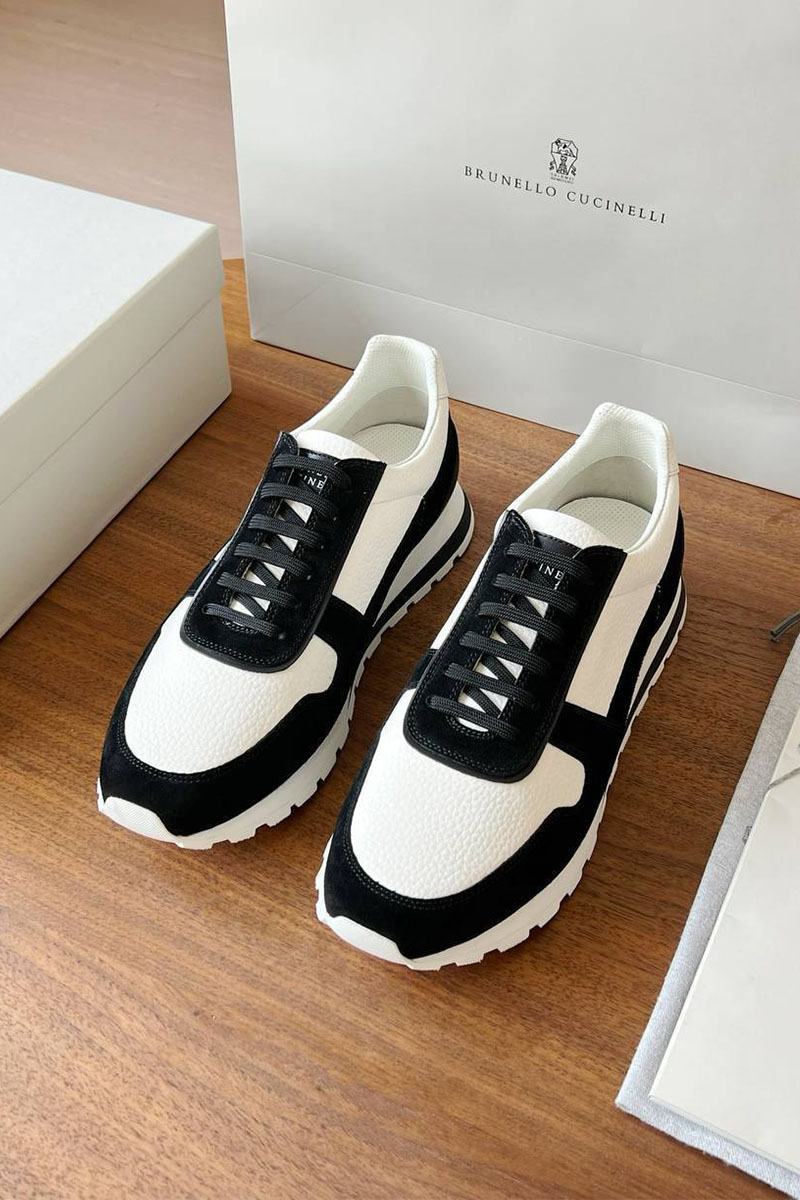 Brunеllо Сuсinеlli Комбинированные кроссовки Premium - White / Black