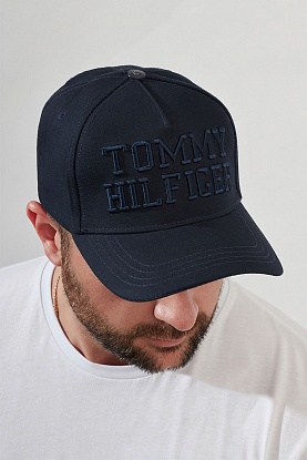 Мужская тёмно-синяя бейсболка logo-embroidered