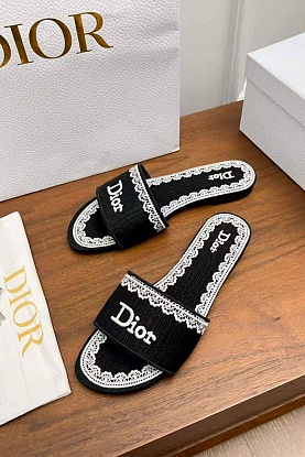 Женские шлепанцы Dway Slide Embroidered Cotton premium