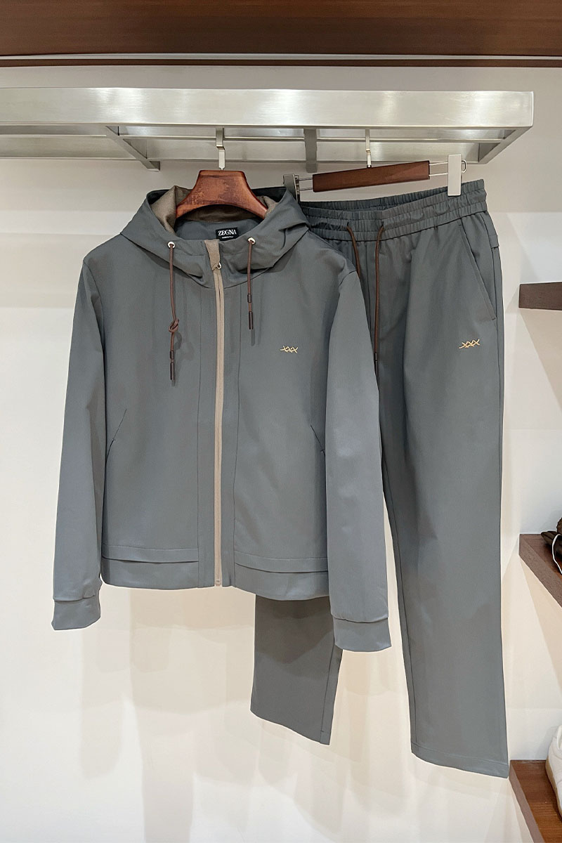Zegna Мужская серая ветровка premium