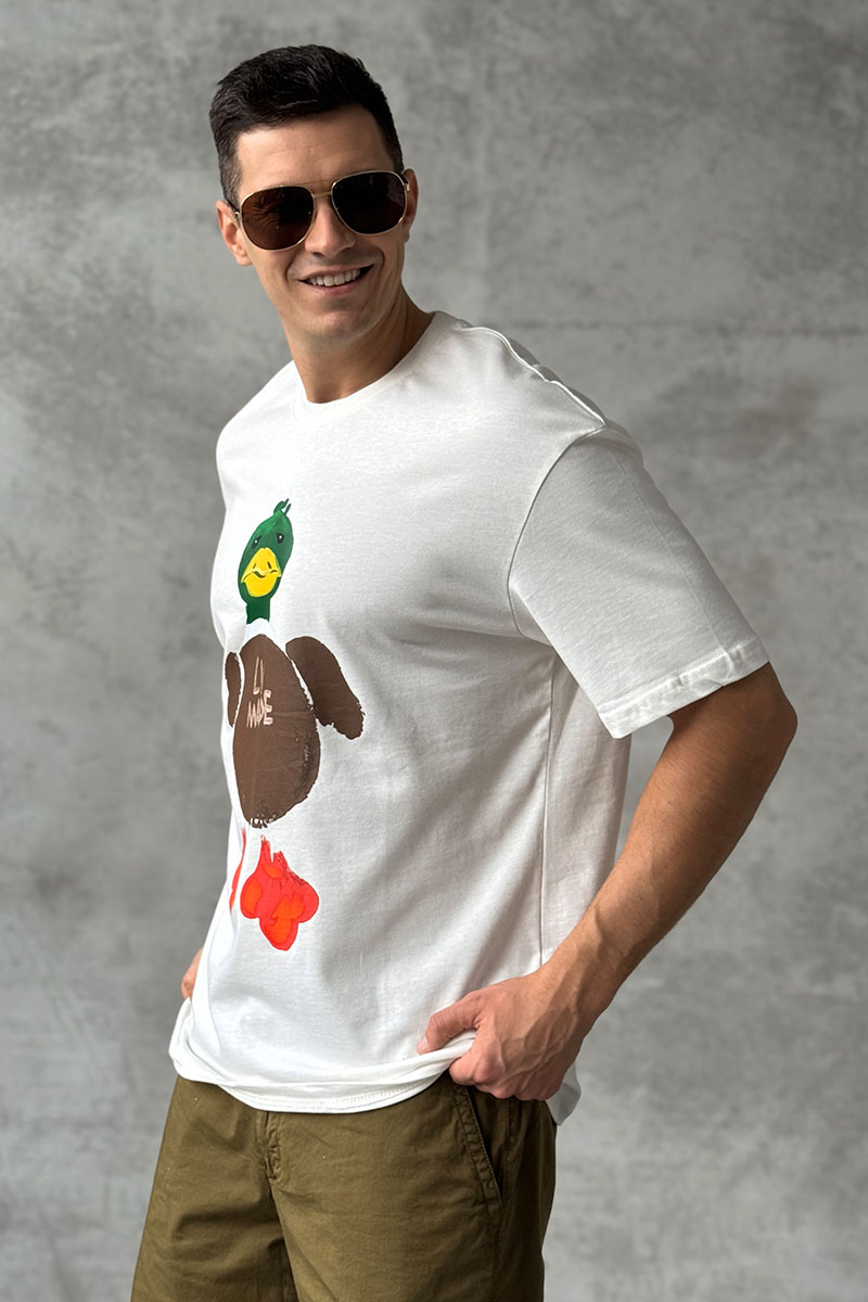Lоuis Vuittоn Брендовая оверсайз футболка Duck print - White