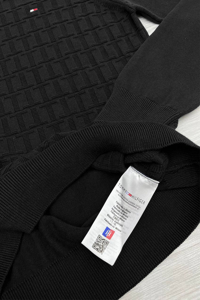 Tommy Hilfiger Мужской джемпер logo-embroidered - Black 