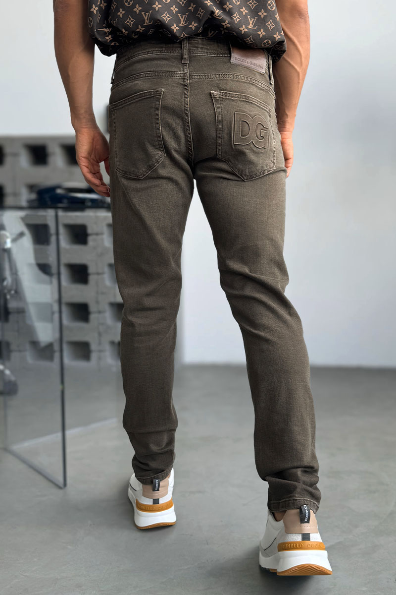 Dоlсе & Gаbbаnа Мужские джинсы embossed logo - Brown