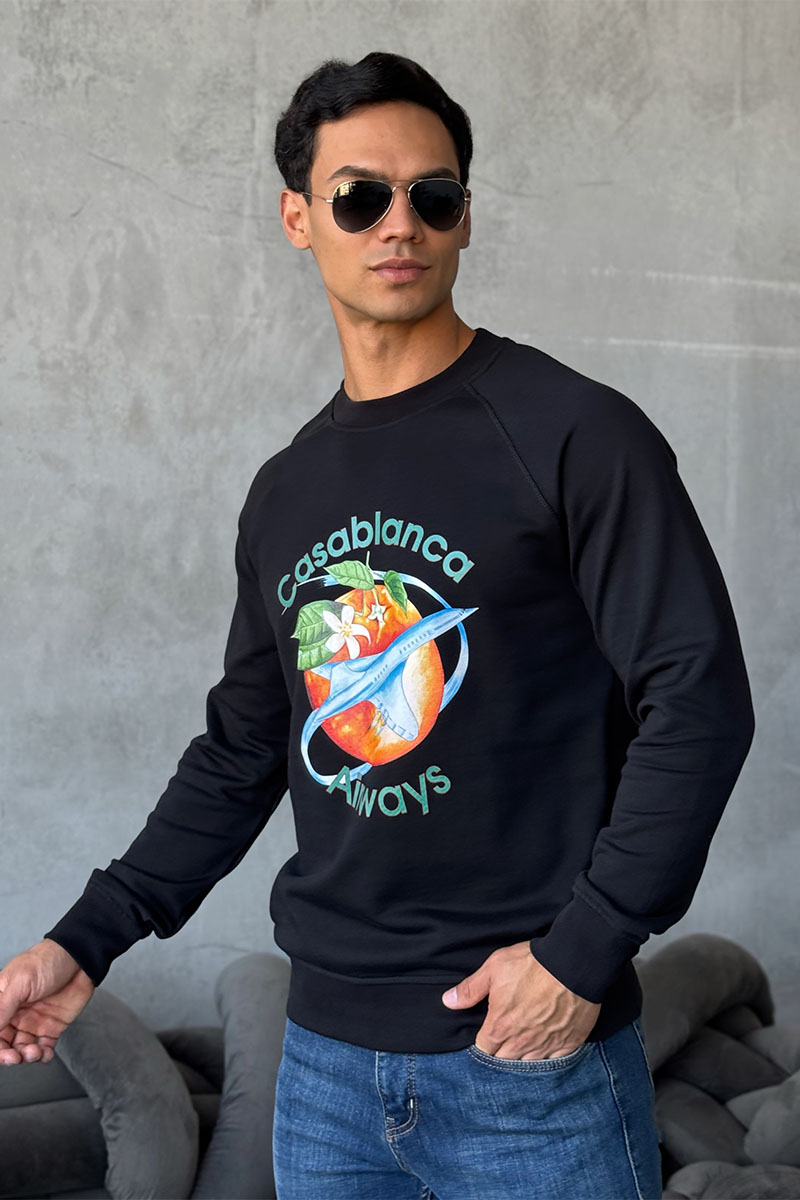 Casablanca Чёрный свитшот Orbite Autour De l'Orange 