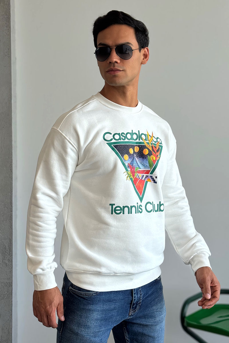 Casablanca Белый свитшот tennis club 