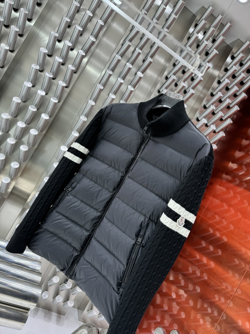 Moncler Мужская вязаная куртка logo-patch - Black