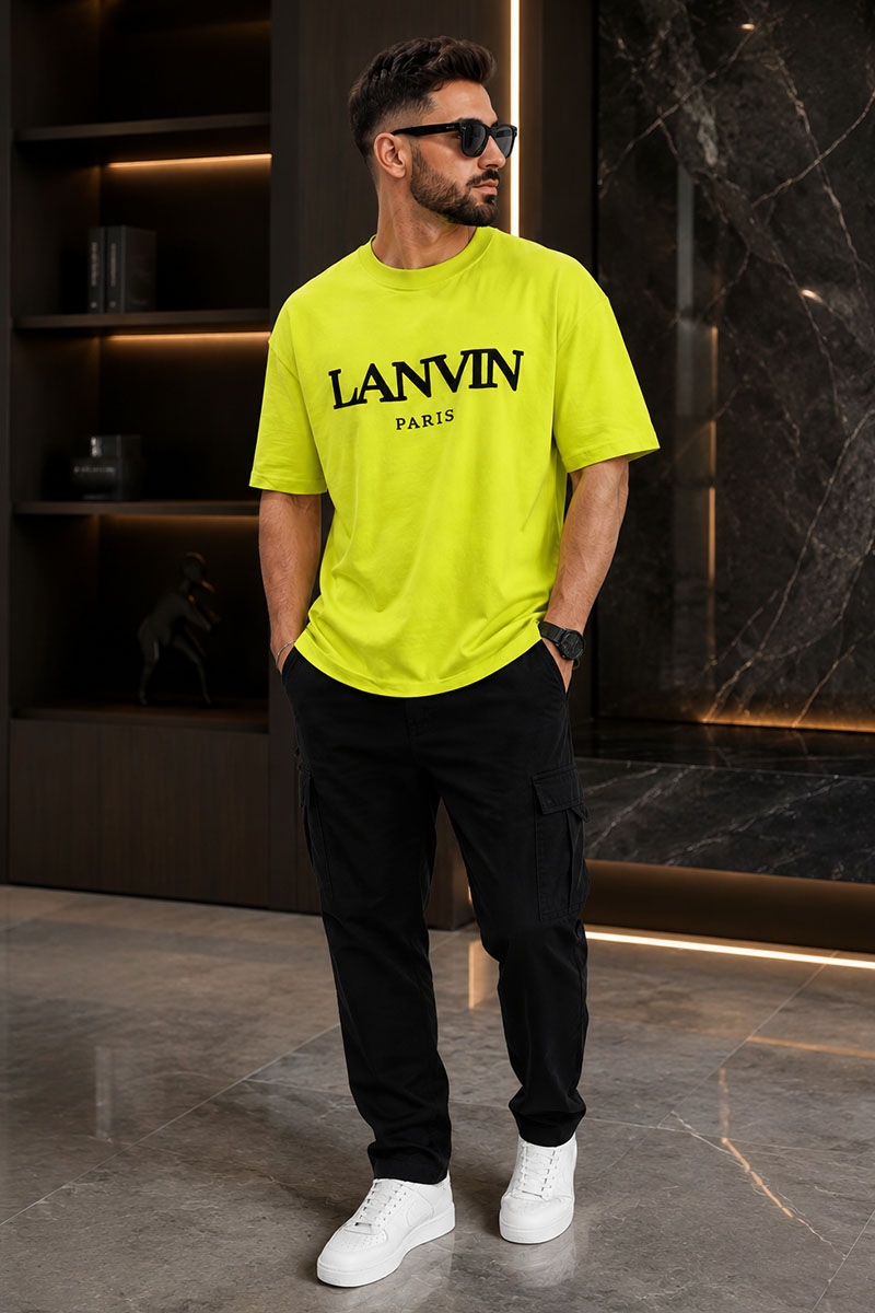 Designer Clothing Салатовая оверсайз футболка block-lettered logo-print