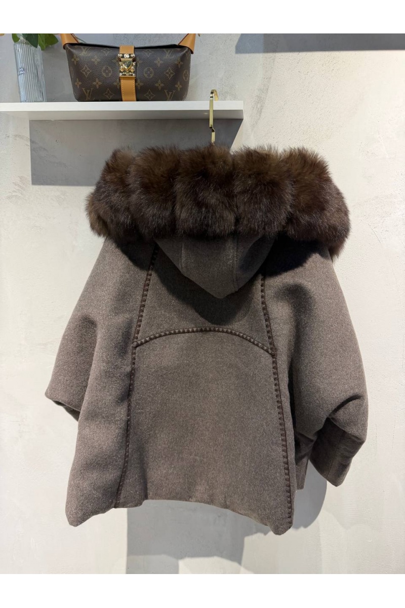 Max Mara Женское пальто с натуральным мехом premium