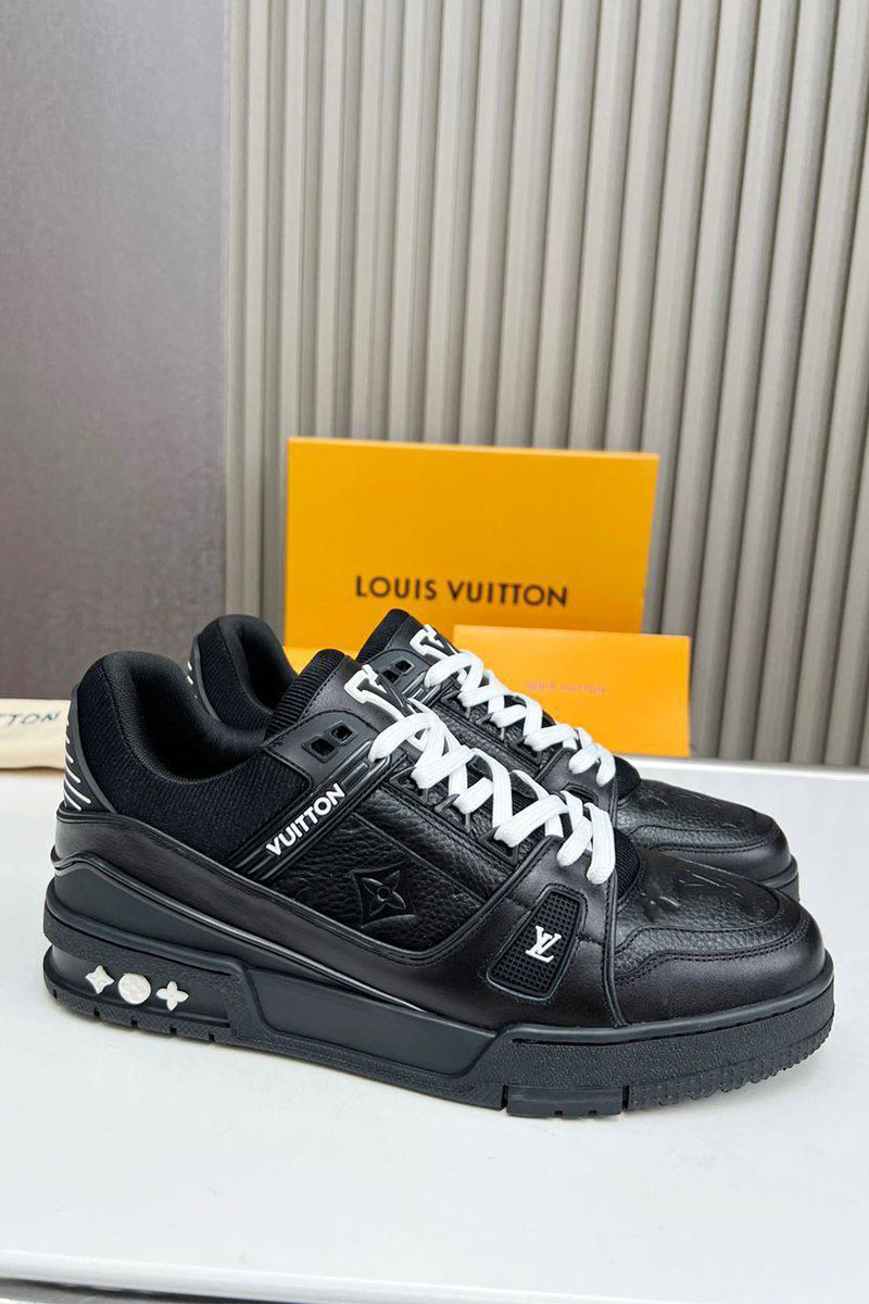 Lоuis Vuittоn Кожаные кроссовки Trainer Monogram - Black