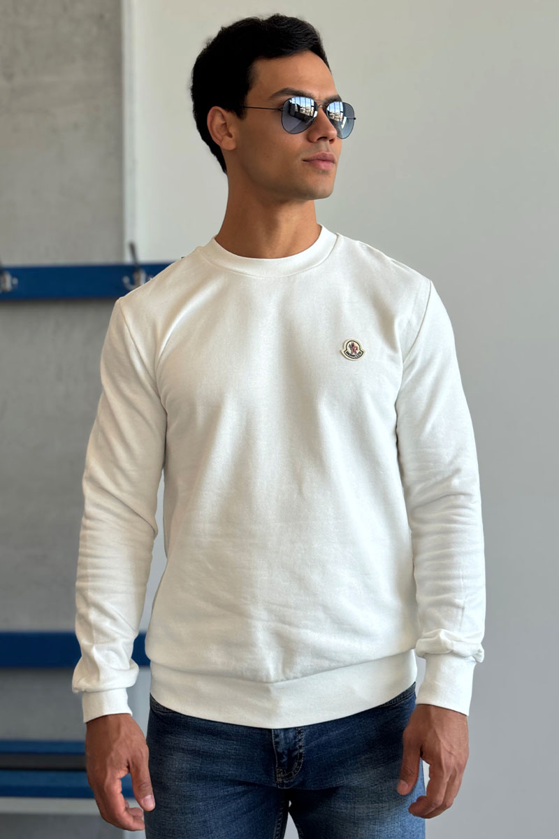 Moncler Свитшот белого цвета logo-patch