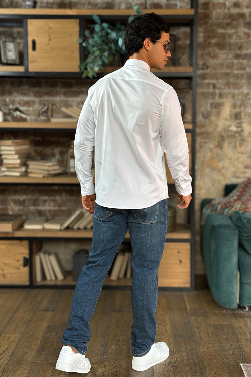 Loro Piana Мужская рубашка logo-embroidered - White