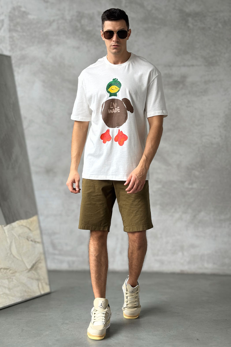 Lоuis Vuittоn Брендовая оверсайз футболка Duck print - White