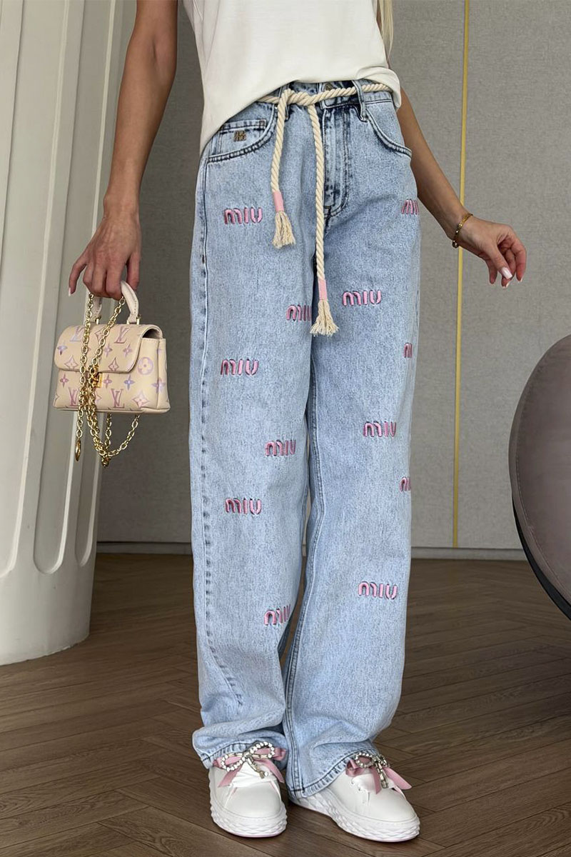 MIU MIU Женские синие джинсы premium