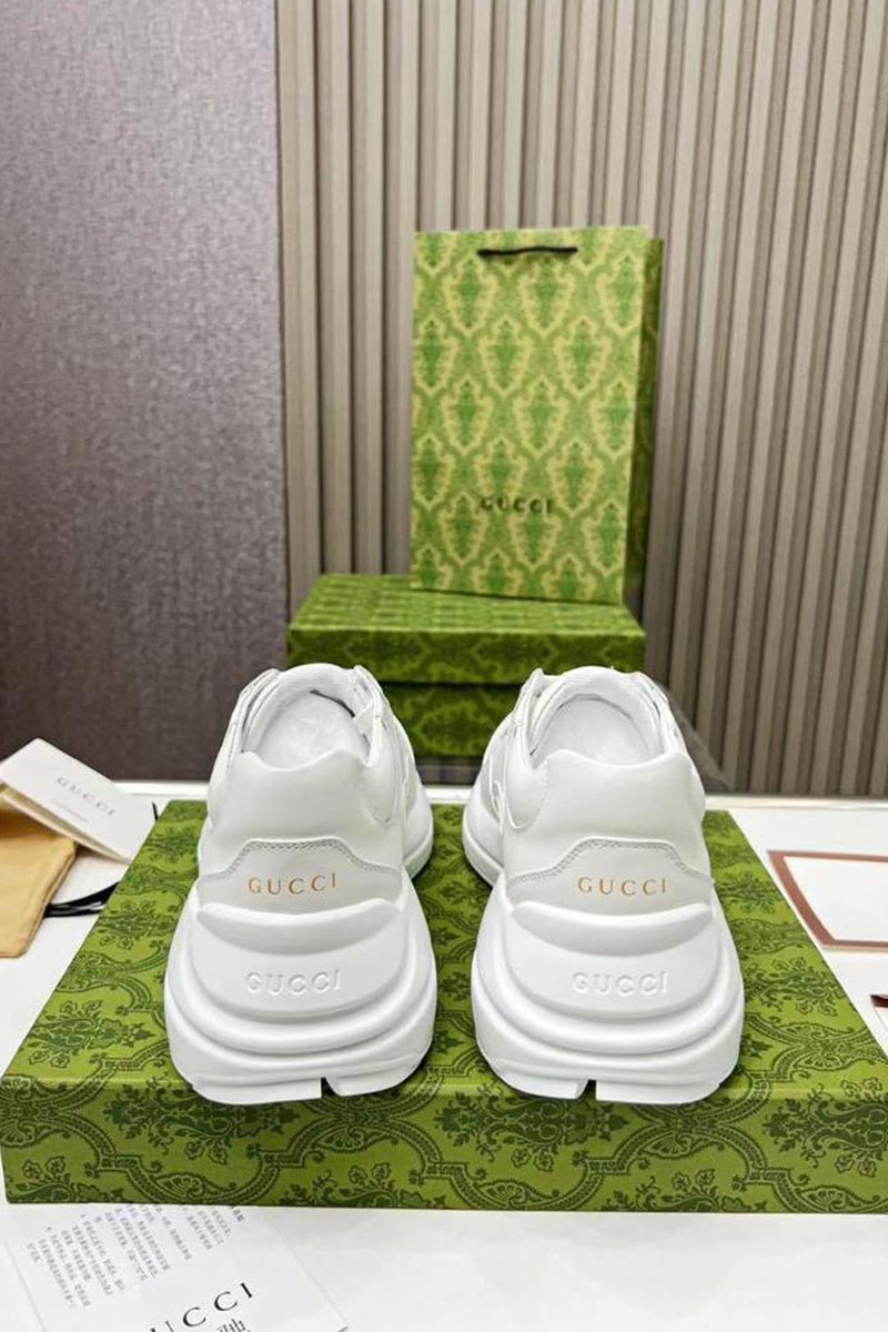 Gucci Кожаные кроссовки Rhyton - White