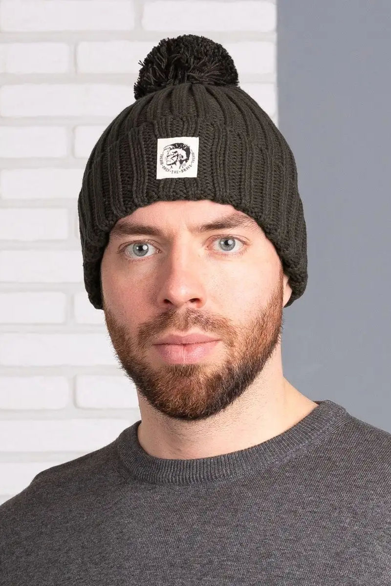 Diesel Шапка logo-patch - Khaki