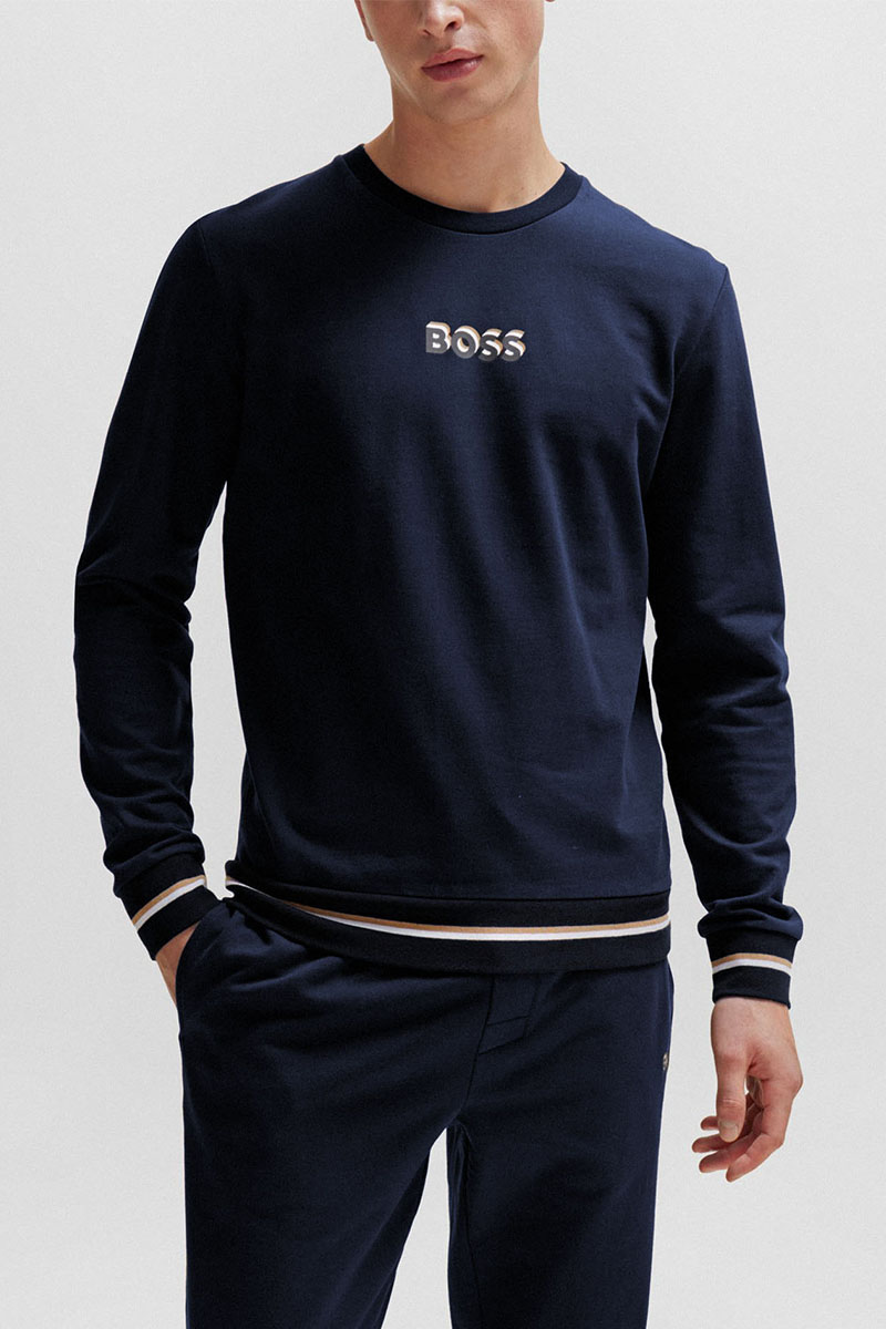Hugо Воss Мужской тёмно-синий свитшот Iconic 