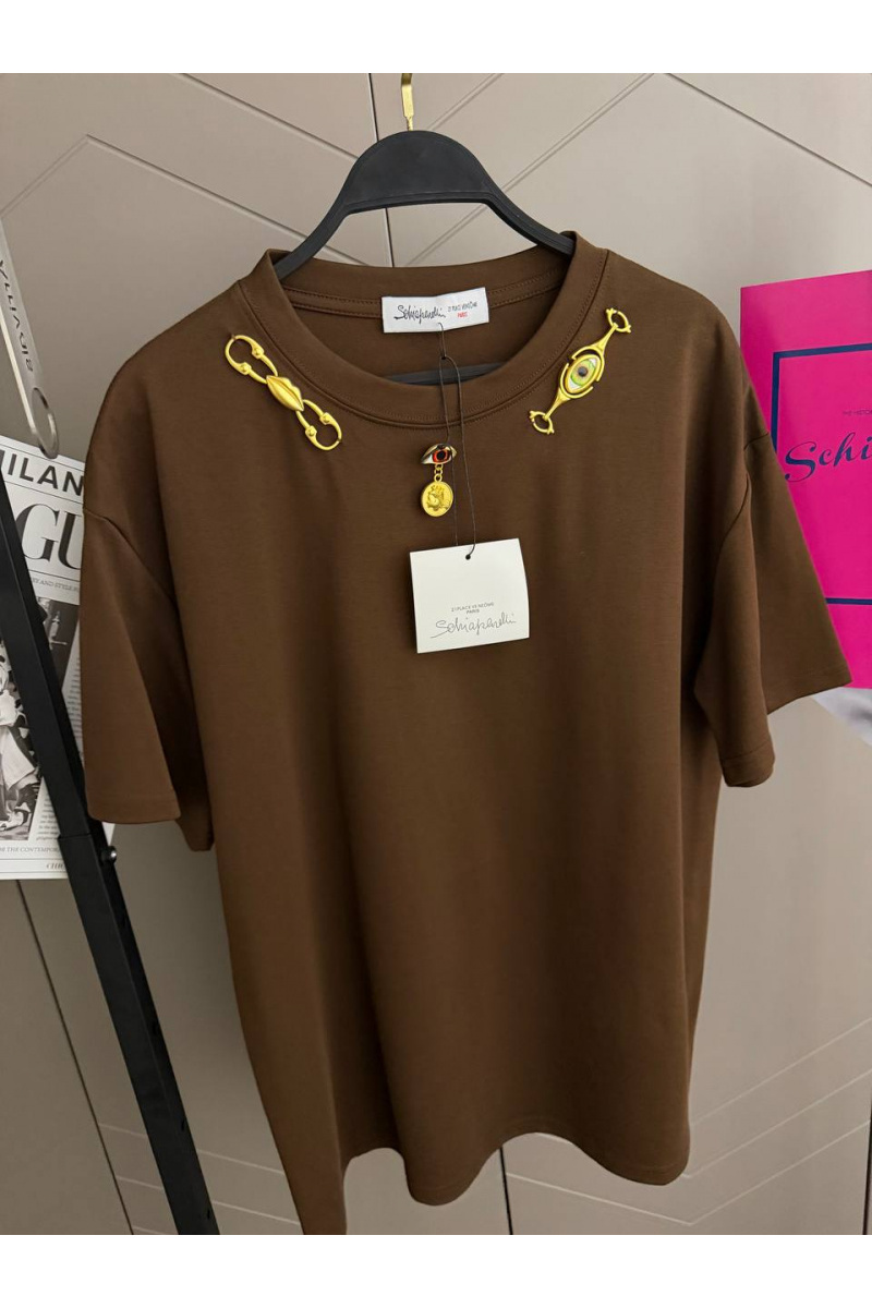 Schiaparelli Женская базовая футболка premium - Brown