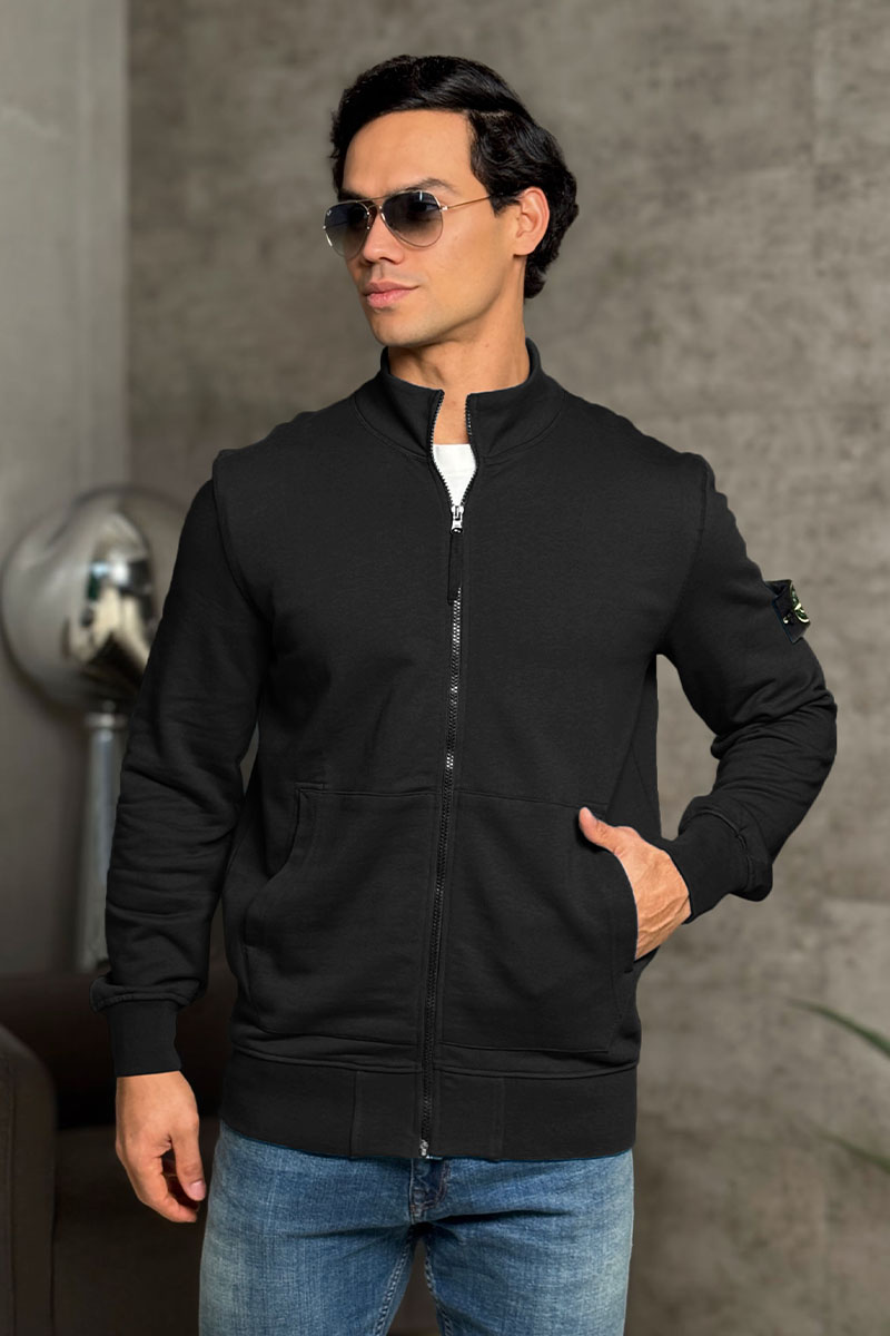 Stone Island Кофта чёрного цвета Zip-Up Compass-patch