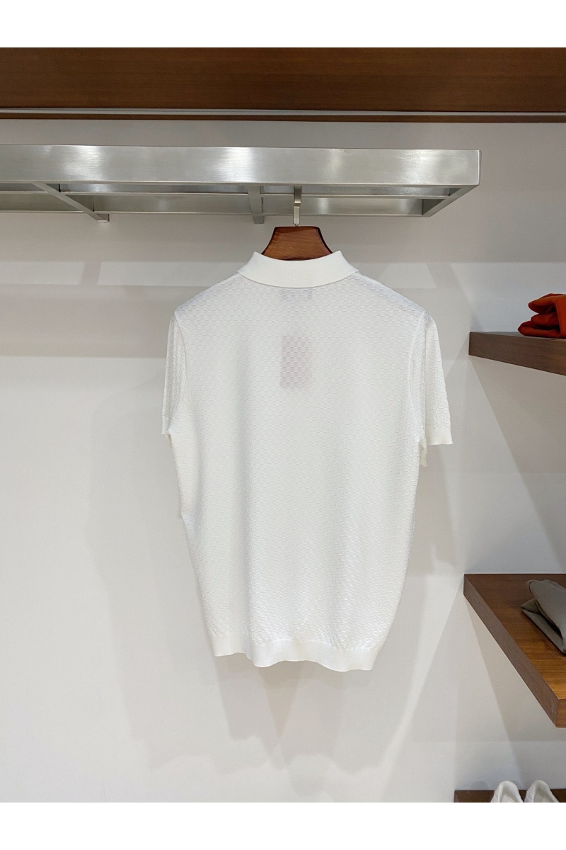 Kiton Мужское белое поло premium