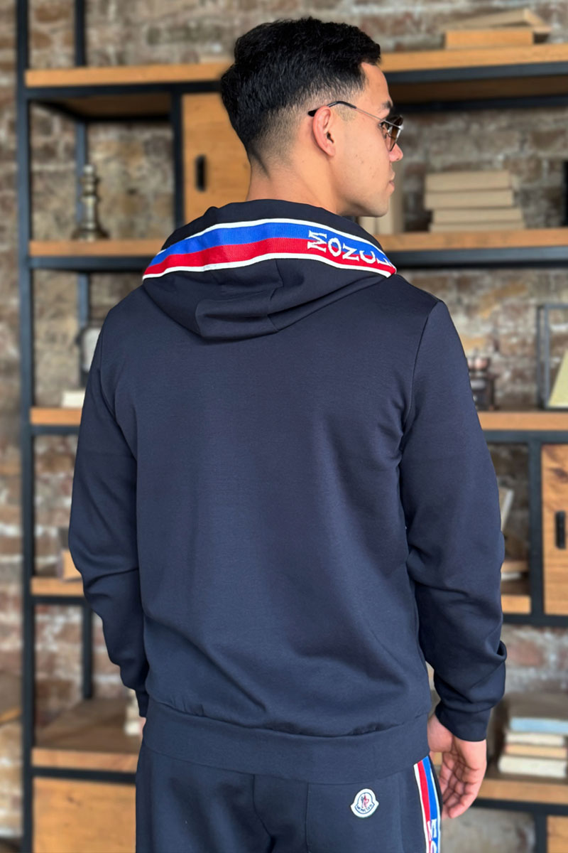 Moncler Тёмно-синий спортивный костюм striped logo