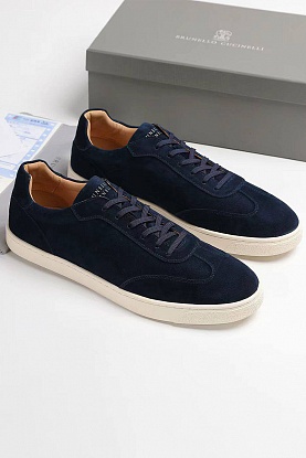 Замшевые кроссовки logo-print - Navy