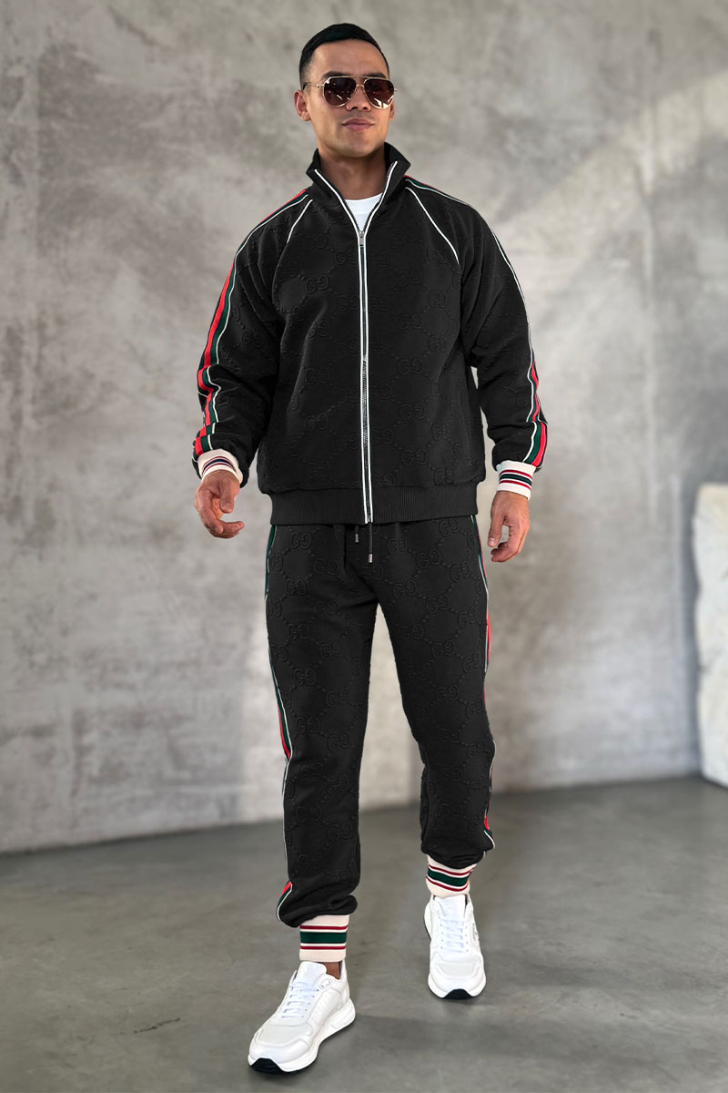 Gucci Чёрный спортивный костюм GG jacquard
