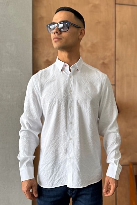 Мужская рубашка H embroidered - White 