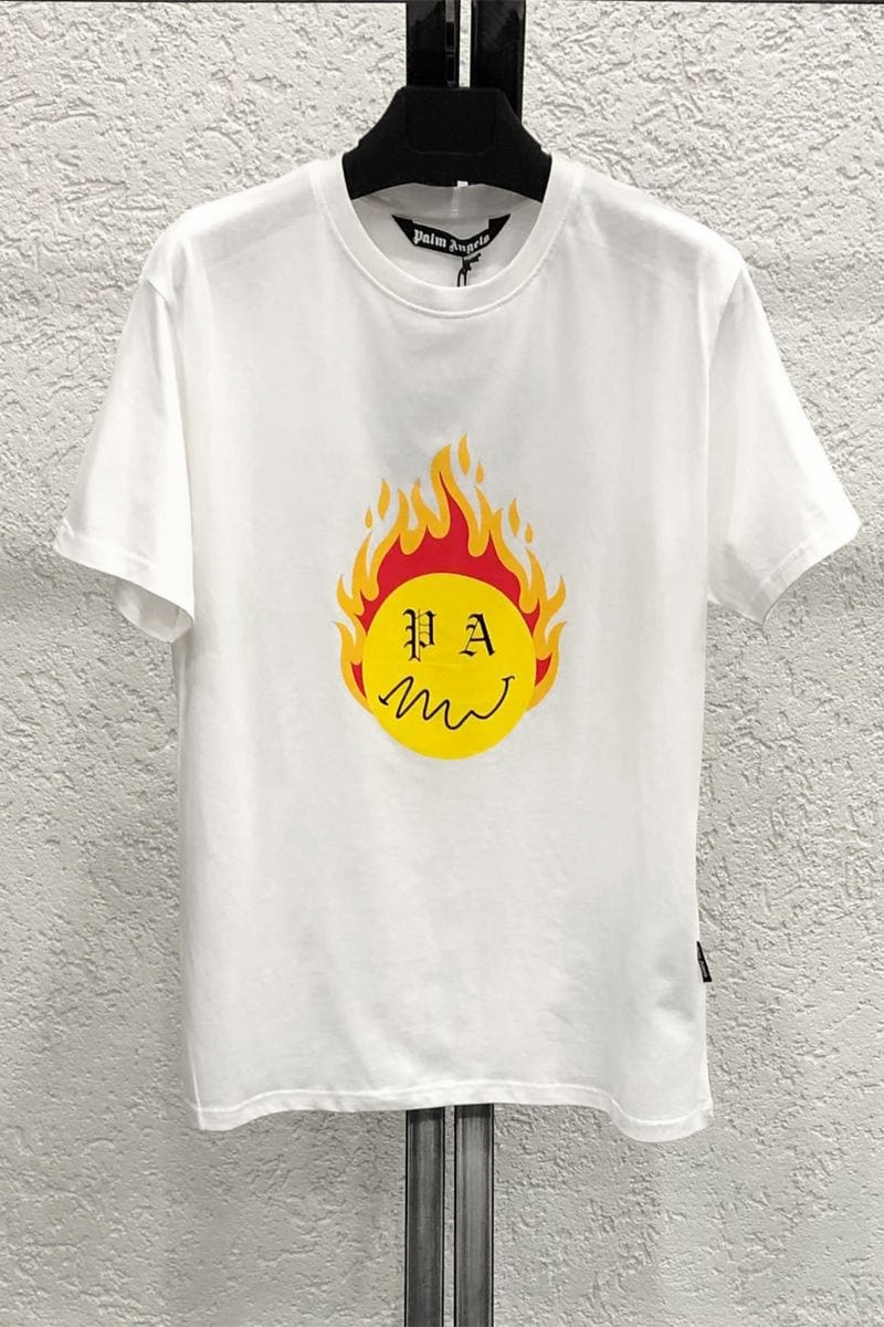 Palm Angels Оверсайз футболка "Burning Head" - White