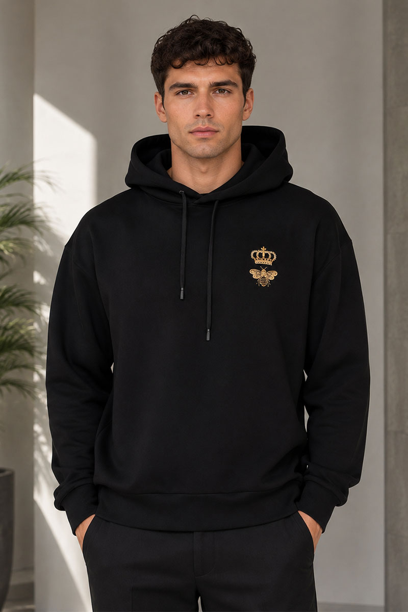 Dоlсе & Gаbbаnа Чёрное худи Bee Crown embroidery