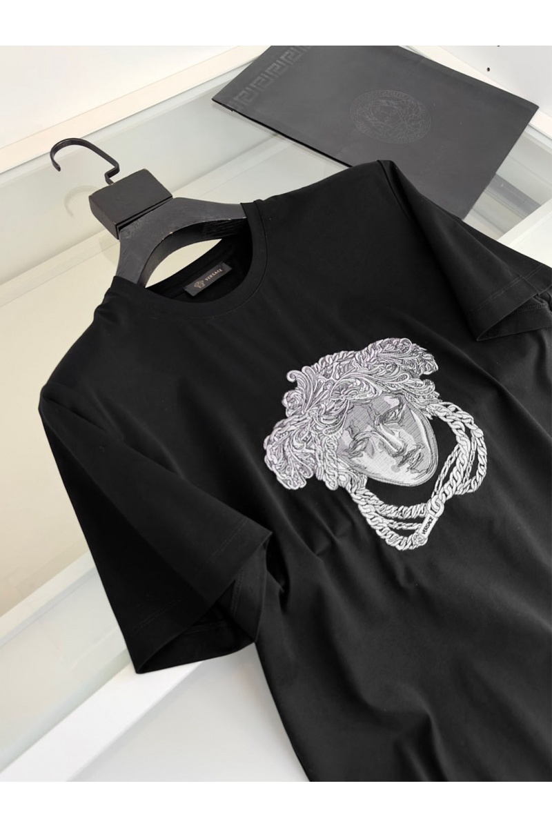 Versace Мужская футболка Medusa logo-embroidered - Black