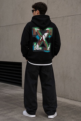 Мужское чёрное худи Arrows logo-print