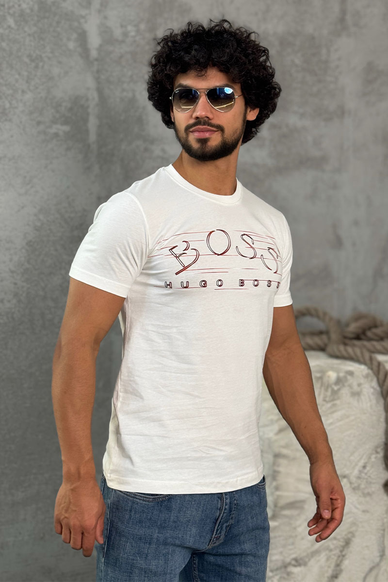 Hugо Воss Футболка белого цвета logo-applique