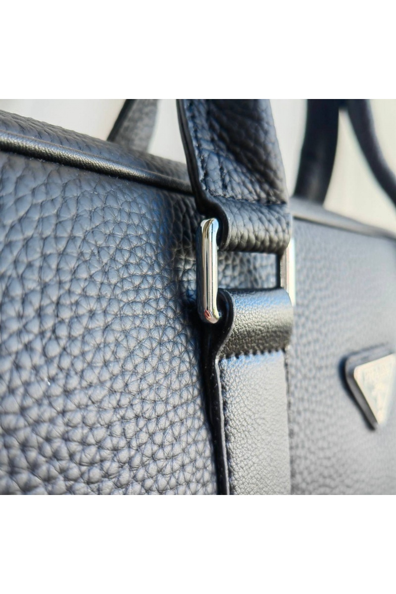 Prada Мужская кожаная сумка 38x28 см - Black