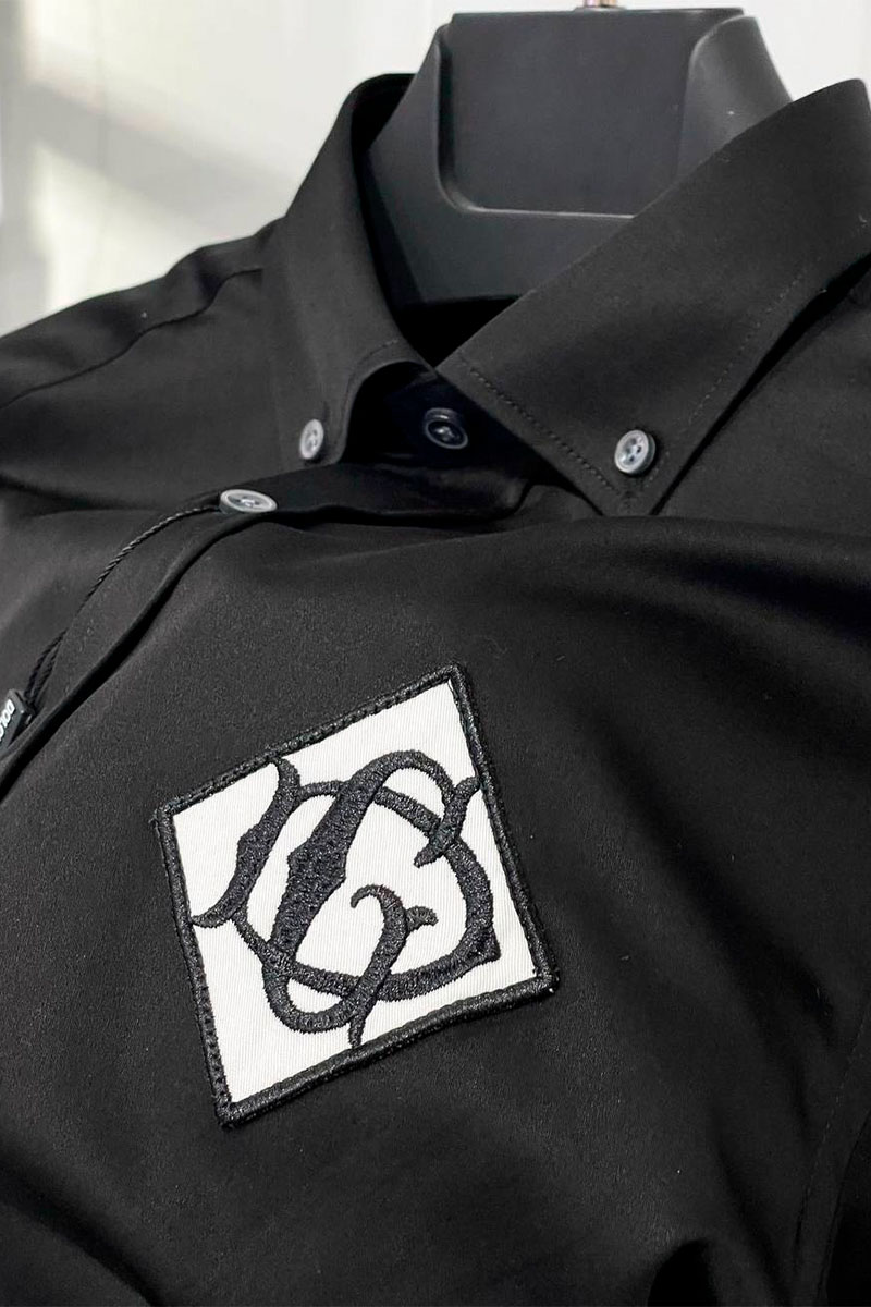 Dоlсе & Gаbbаnа Мужская чёрная рубашка embroidered logo-patch