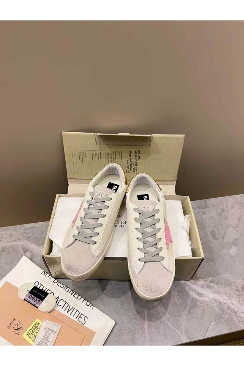Designer Clothing Женские кожаные кроссовки Golden Goose Super Star premium