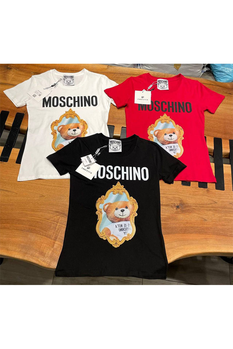 Moschino Женская футболка чёрного цвета Teddy Bear
