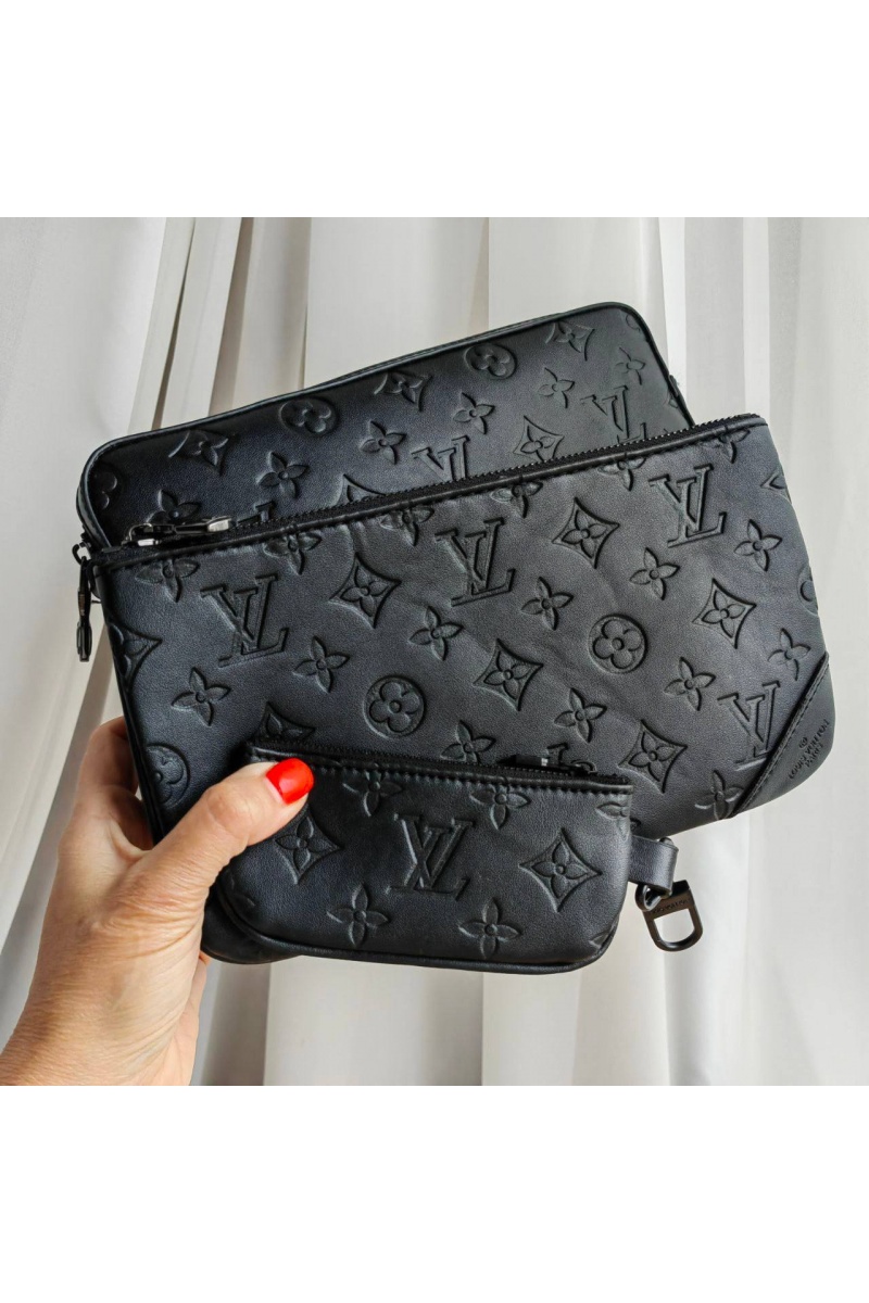 Lоuis Vuittоn Кожаная сумка Trio Messenger Monogram 25x18 см