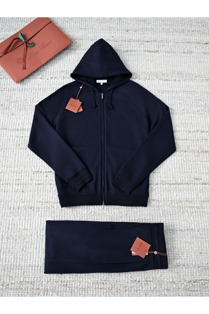 Loro Piana Тёмно-синяя кофта на молнии  premium