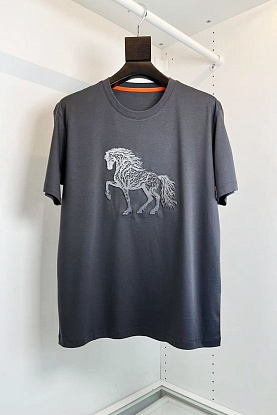 Мужская футболка horse logo - Grey