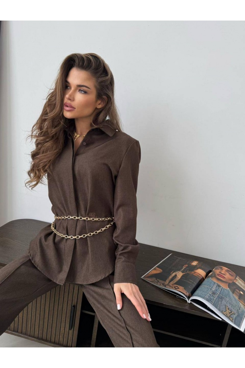 Loro Piana Женский костюм premium коричневого цвета