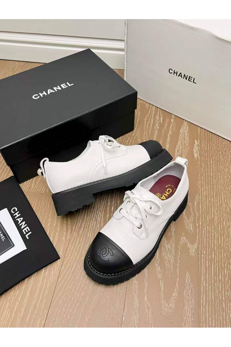 Chаnеl Женские кожаные ботинки дерби premium