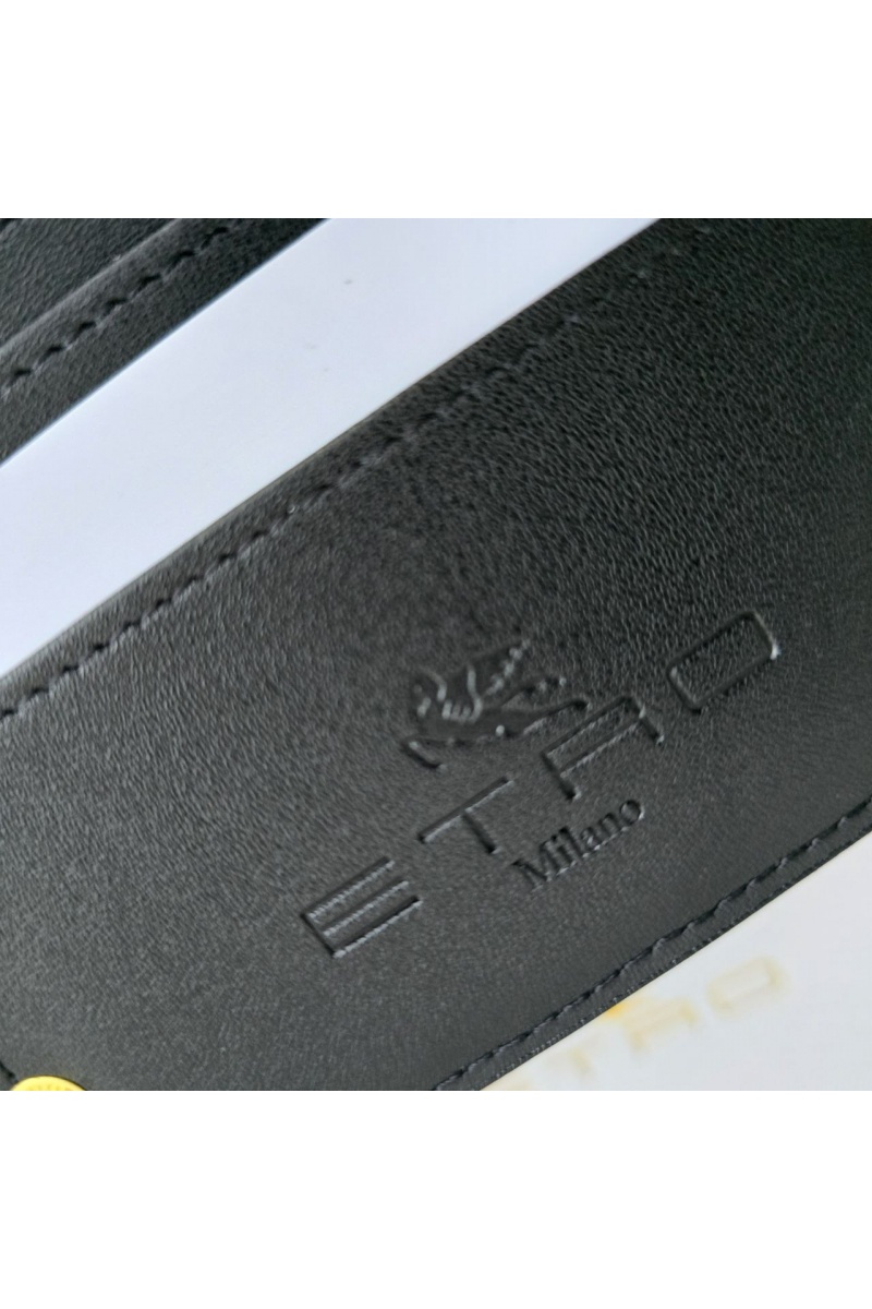 Etro Кожаное портмоне с узором пейсли 19x9 см