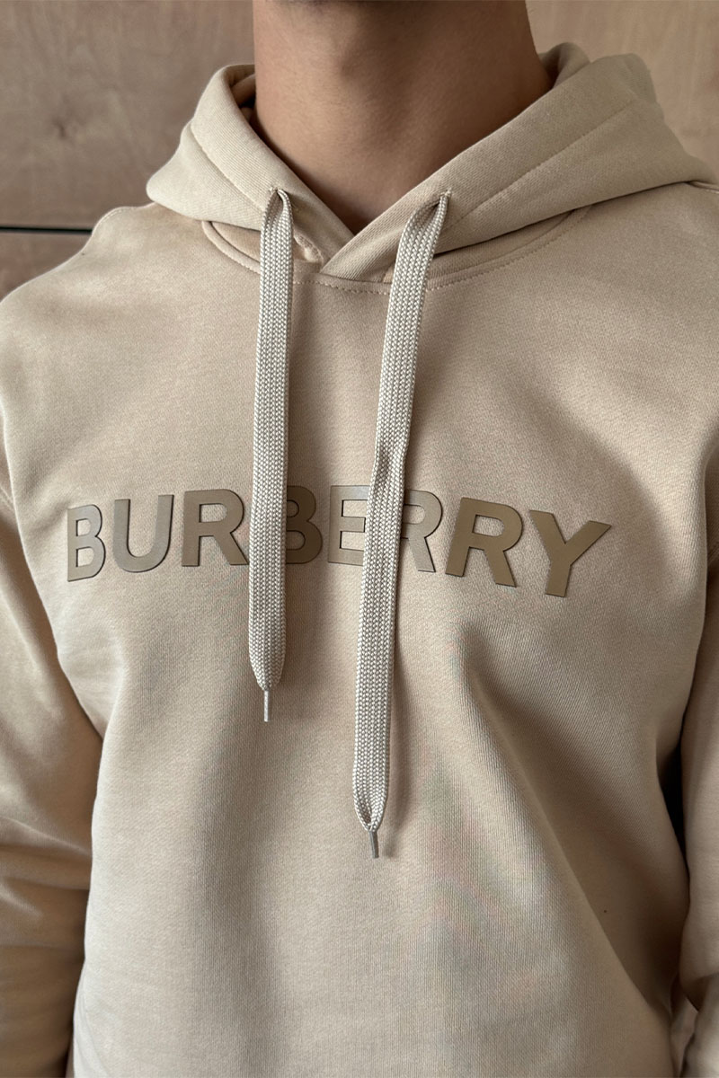 Burberry Мужское бежевое худи logo-print