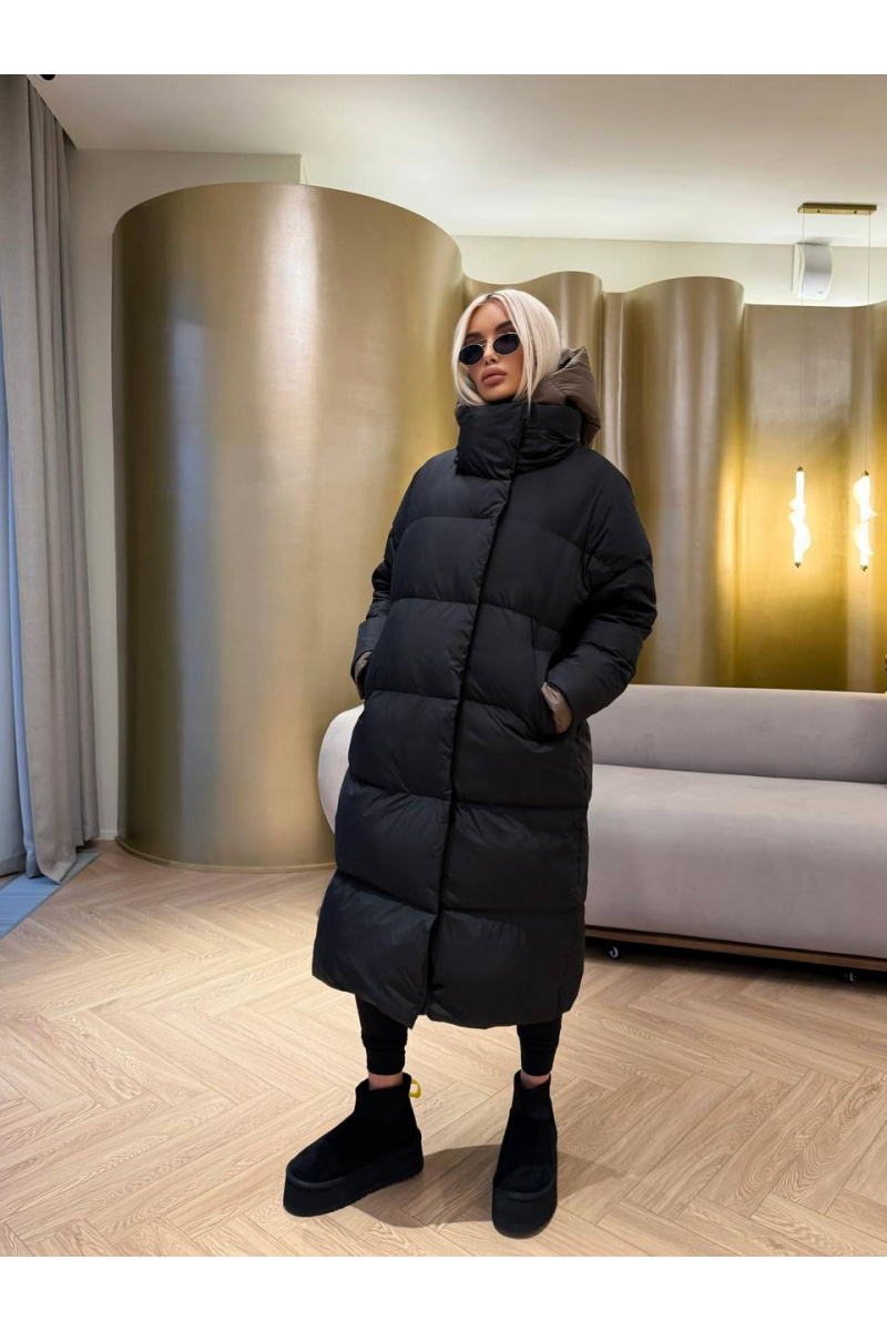 Max Mara Женский пуховик с капюшоном premium - Black