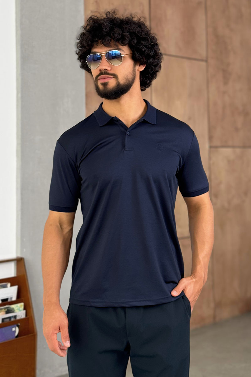 Loro Piana Мужское поло синего цвета