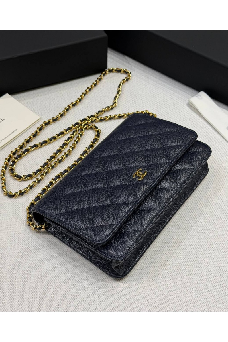 Chаnеl Кожаная сумка Wallet on Chain premium 19x12x4 см