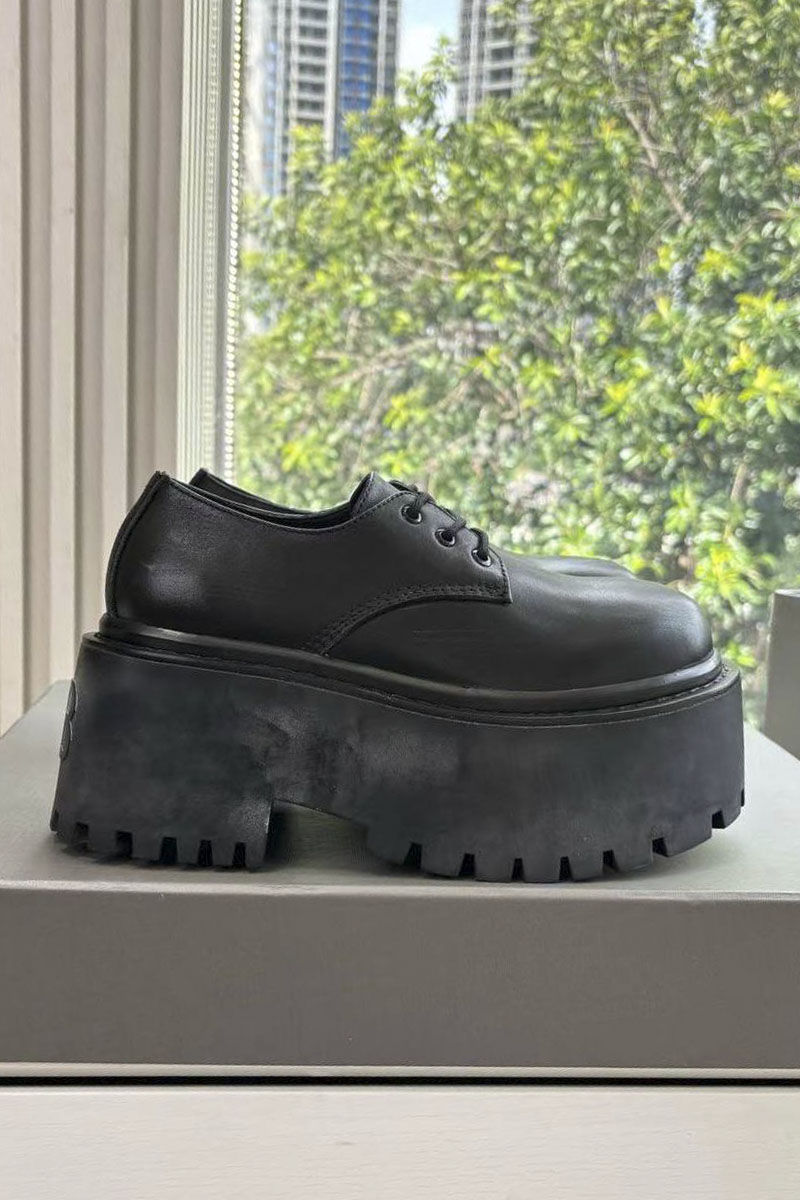 Balenciaga Женские кожаные ботинки Strike Platform Derby premium