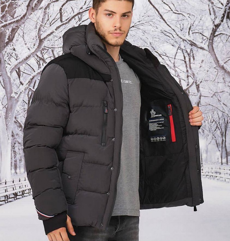Moncler Утеплённая тёмно-серая куртка Grenoble